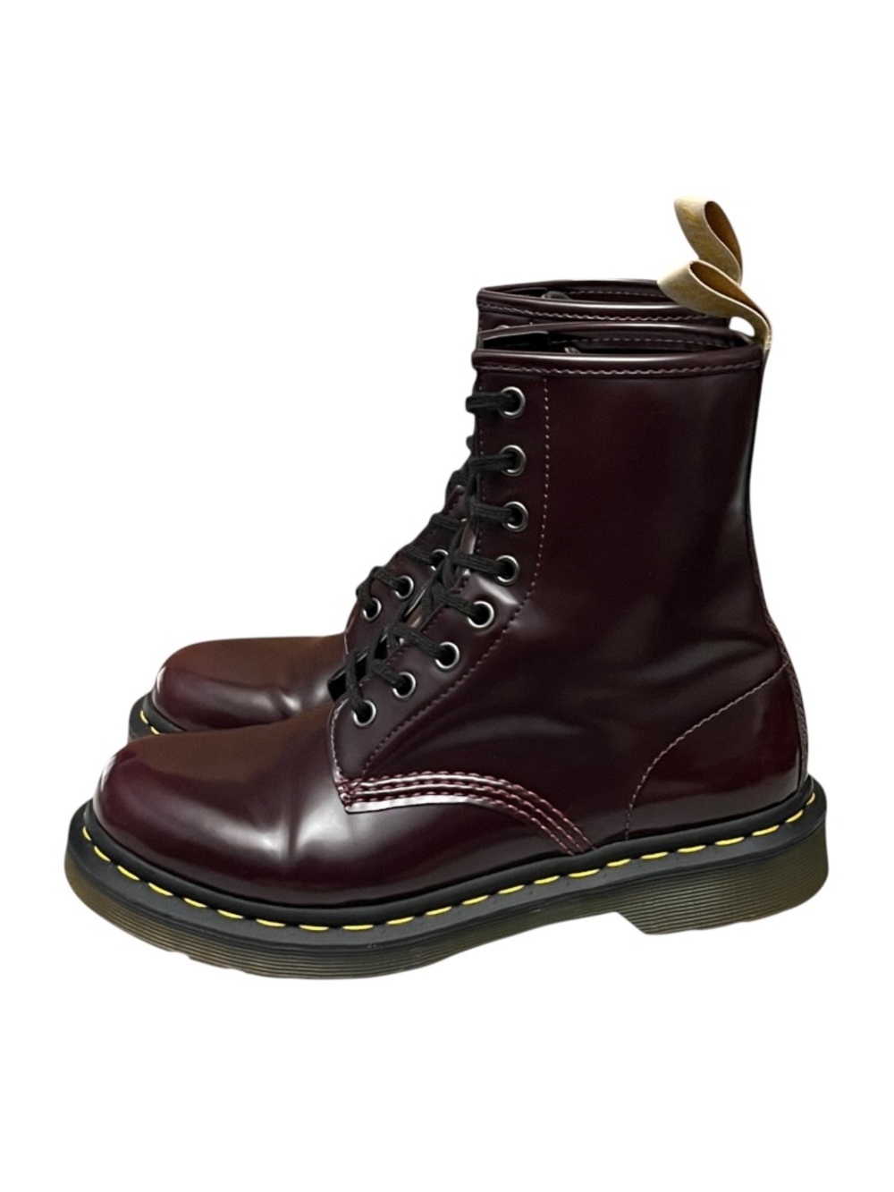 Dr Martens 1460 Vegan Cherry Red Oxford Rub Off Combat Boots US 7 EU 38 - Picture 5 of 11